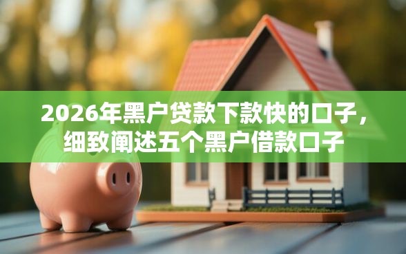 2026年黑户贷款下款快的口子,细致阐述五个黑户借款口子 2026年黑户贷款下款快的口子,细致阐述五个黑户借款口子