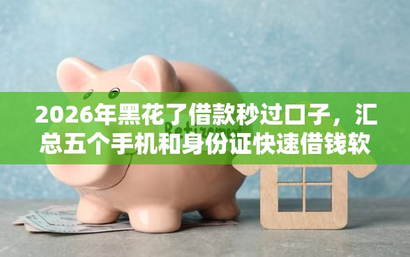2026年黑花了借款秒过口子，汇总五个手机和身份证快速借钱软件