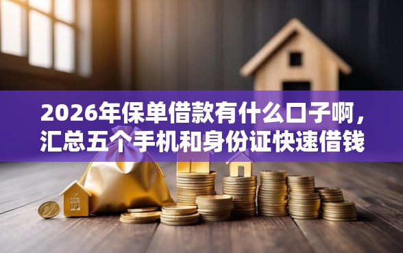 2026年保单借款有什么口子啊，汇总五个手机和身份证快速借钱软件