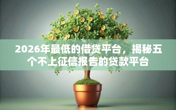 2026年最低的借贷平台，揭秘五个不上征信报告的贷款平台
