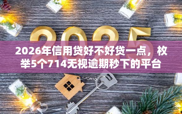 2026年信用贷好不好贷一点，枚举5个714无视逾期秒下的平台