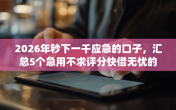 2026年秒下一千应急的口子，汇总5个急用不求评分快借无忧的app