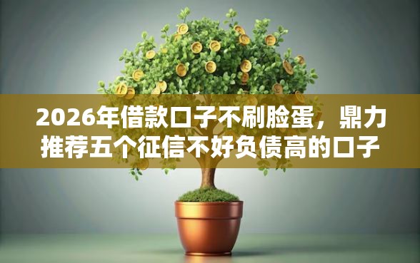 2026年借款口子不刷脸蛋，鼎力推荐五个征信不好负债高的口子