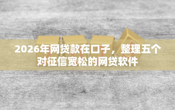 2026年网贷款在口子，整理五个对征信宽松的网贷软件