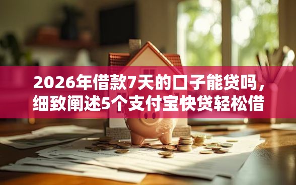 2026年借款7天的口子能贷吗，细致阐述5个支付宝快贷轻松借平台