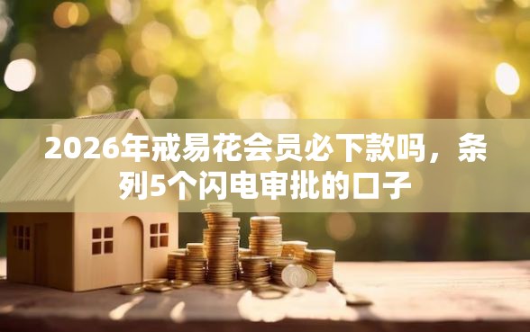2026年戒易花会员必下款吗，条列5个闪电审批的口子