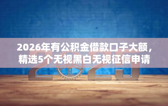 2026年有公积金借款口子大额，精选5个无视黑白无视征信申请就下款的平台