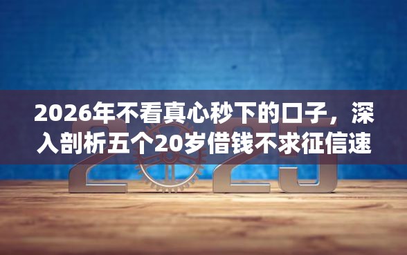 2026年不看真心秒下的口子，深入剖析五个20岁借钱不求征信速借app