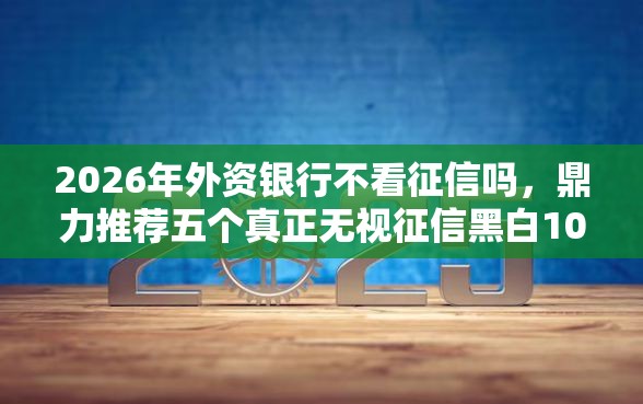 2026年外资银行不看征信吗，鼎力推荐五个真正无视征信黑白100%秒下网贷