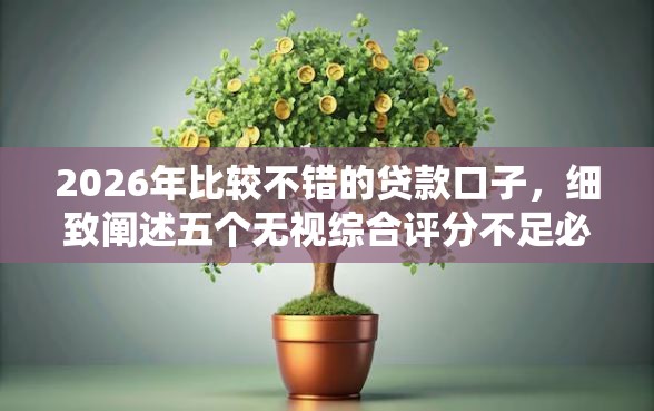 2026年比较不错的贷款口子，细致阐述五个无视综合评分不足必下款口子