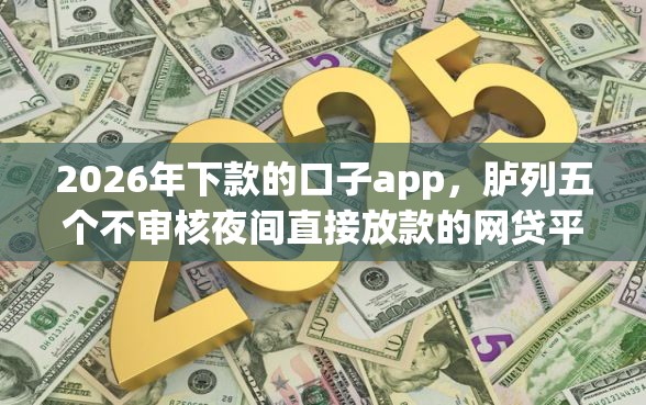 2026年下款的口子app，胪列五个不审核夜间直接放款的网贷平台