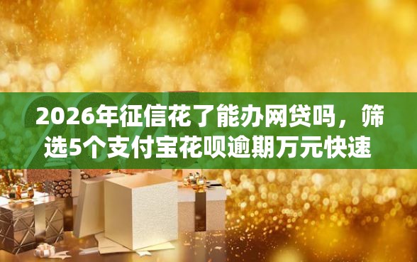 2026年征信花了能办网贷吗，筛选5个支付宝花呗逾期万元快速贷款app