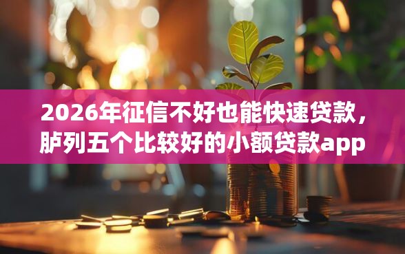 2026年征信不好也能快速贷款，胪列五个比较好的小额贷款app