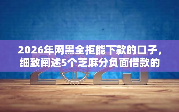 2026年网黑全拒能下款的口子，细致阐述5个芝麻分负面借款的口子
