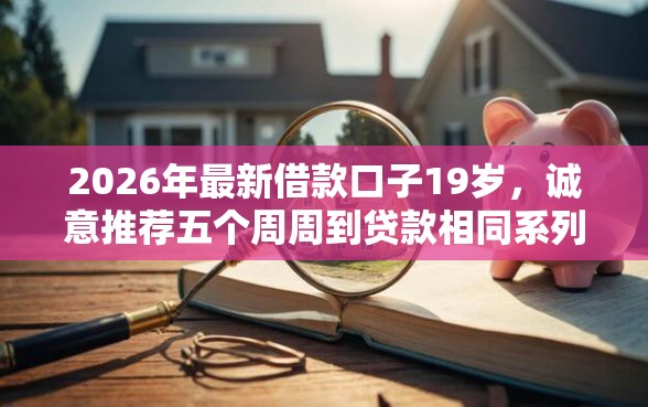 2026年最新借款口子19岁，诚意推荐五个周周到贷款相同系列的软件