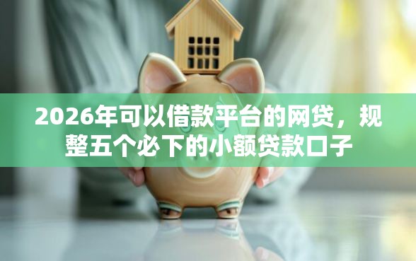 2026年可以借款平台的网贷，规整五个必下的小额贷款口子