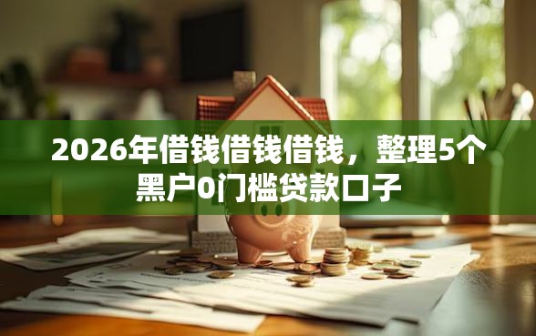 2026年借钱借钱借钱，整理5个黑户0门槛贷款口子