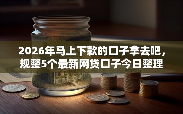 2026年马上下款的口子拿去吧，规整5个最新网贷口子今日整理这五个软件