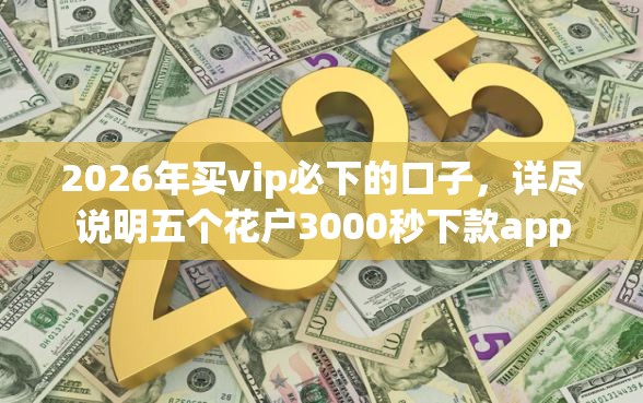 2026年买vip必下的口子，详尽说明五个花户3000秒下款app