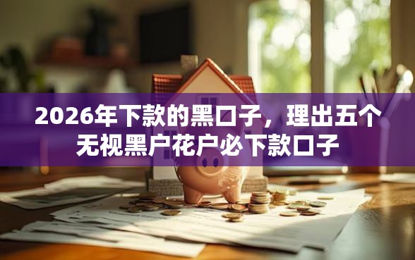 2026年下款的黑口子，理出五个无视黑户花户必下款口子