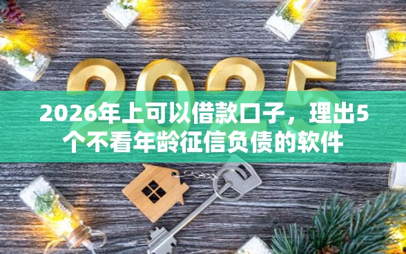 2026年上可以借款口子，理出5个不看年龄征信负债的软件