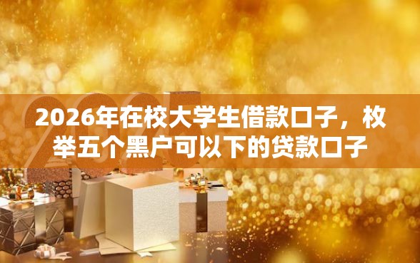 2026年在校大学生借款口子，枚举五个黑户可以下的贷款口子