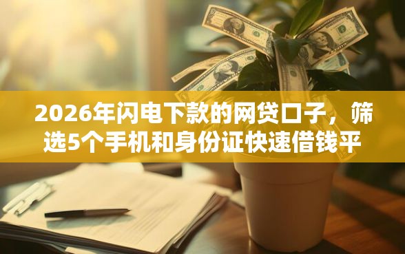 2026年闪电下款的网贷口子，筛选5个手机和身份证快速借钱平台