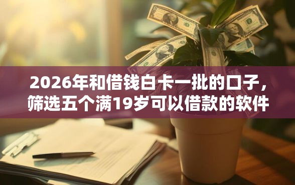 2026年和借钱白卡一批的口子，筛选五个满19岁可以借款的软件