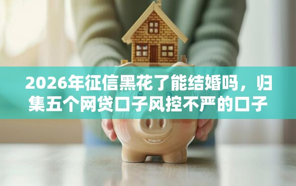2026年征信黑花了能结婚吗，归集五个网贷口子风控不严的口子