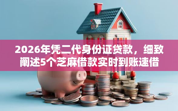 2026年凭二代身份证贷款，细致阐述5个芝麻借款实时到账速借软件