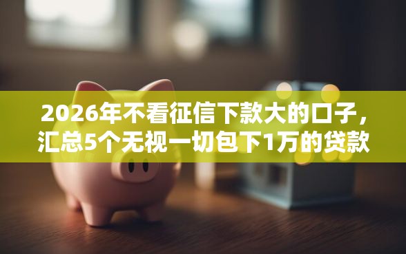 2026年不看征信下款大的口子，汇总5个无视一切包下1万的贷款