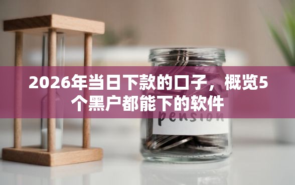 2026年当日下款的口子，概览5个黑户都能下的软件