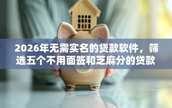 2026年无需实名的贷款软件，筛选五个不用面签和芝麻分的贷款平台
