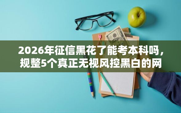 2026年征信黑花了能考本科吗，规整5个真正无视风控黑白的网贷口子