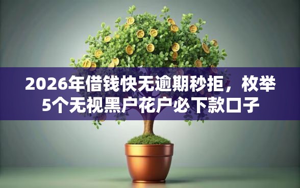 2026年借钱快无逾期秒拒，枚举5个无视黑户花户必下款口子