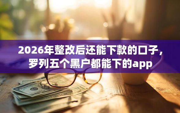 2026年整改后还能下款的口子，罗列五个黑户都能下的app