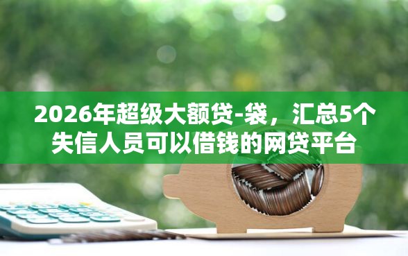 2026年超级大额贷-袋，汇总5个失信人员可以借钱的网贷平台