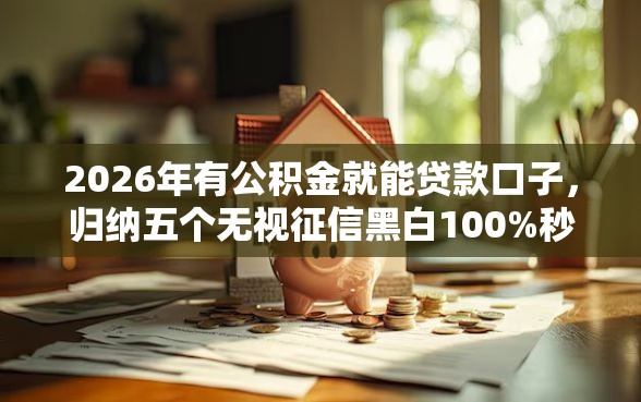 2026年有公积金就能贷款口子，归纳五个无视征信黑白100%秒下网贷口子