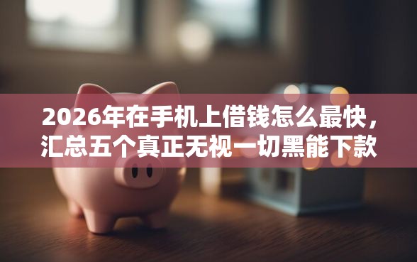 2026年在手机上借钱怎么最快，汇总五个真正无视一切黑能下款口子