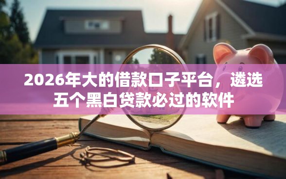 2026年大的借款口子平台，遴选五个黑白贷款必过的软件