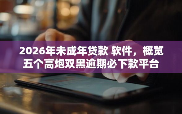 2026年未成年贷款 软件，概览五个高炮双黑逾期必下款平台