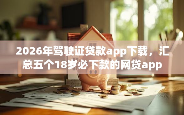 2026年驾驶证贷款app下载，汇总五个18岁必下款的网贷app