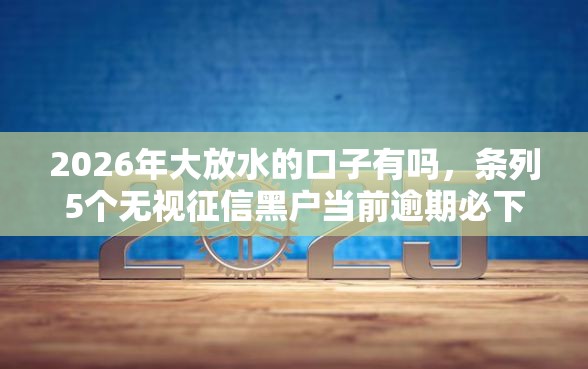 2026年大放水的口子有吗，条列5个无视征信黑户当前逾期必下款的口子