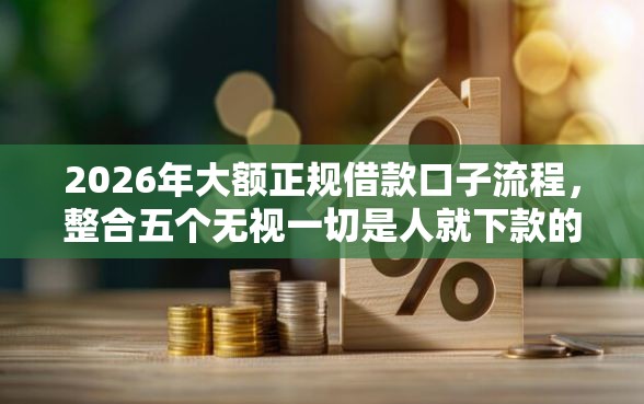 2026年大额正规借款口子流程，整合五个无视一切是人就下款的平台