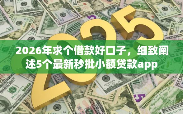 2026年求个借款好口子，细致阐述5个最新秒批小额贷款app