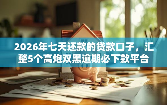 2026年七天还款的贷款口子，汇整5个高炮双黑逾期必下款平台