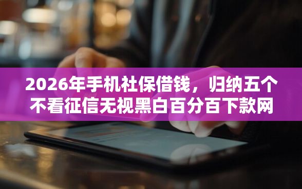 2026年手机社保借钱,归纳五个不看征信无视黑白百分百下款网贷软件 2026年手机社保借钱,归纳五个不看征信无视黑白百分百下款网贷软件