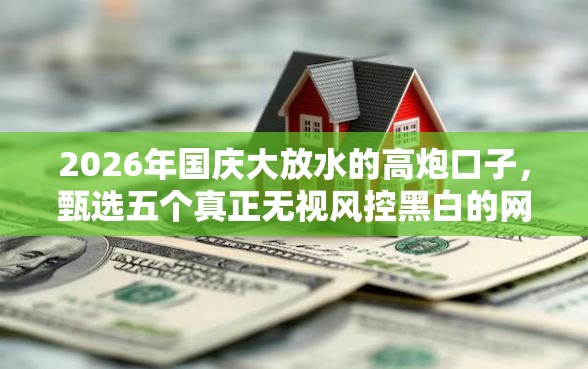 2026年国庆大放水的高炮口子，甄选五个真正无视风控黑白的网贷