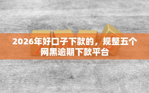 2026年好口子下款的，规整五个网黑逾期下款平台