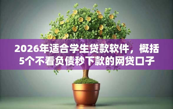 2026年适合学生贷款软件，概括5个不看负债秒下款的网贷口子